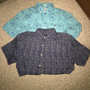 Lot of 2 - Men's Button Down Short Sleeve Shirts M
